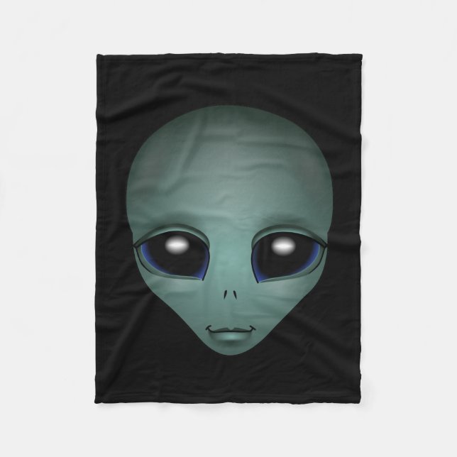 Alien Blanket Cute Alien Grey Art Fleece Blanket (Front)