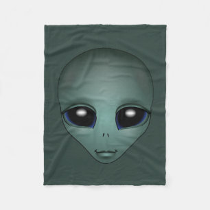 Alien Blanket Cute Alien Grey Art Fleece Blanket