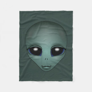 Alien Blanket Cute Alien Grey Art Fleece Blanket