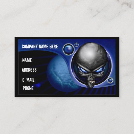Customizable Alien Blue Business Card