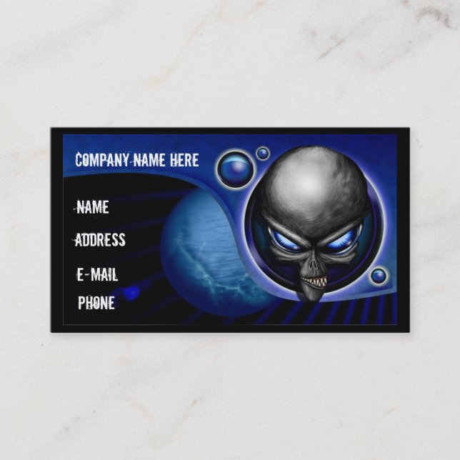 Alien Blue Business Card (Front)