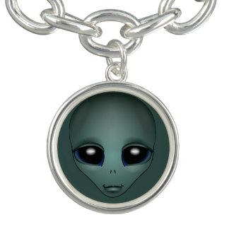 Alien Bracelet Cute Grey Alien Charm Bracelet Gift