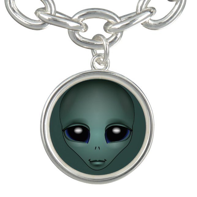 Alien Bracelet Cute Grey Alien Charm Bracelet Gift (Design)