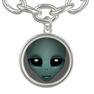 Alien Bracelet Cute Grey Alien Charm Bracelet Gift
