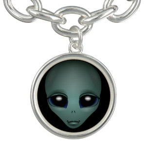 Alien Bracelet Cute Grey Alien Charm Bracelet Gift