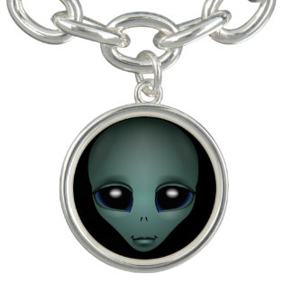 Alien Bracelet Cute Grey Alien Charm Bracelet Gift
