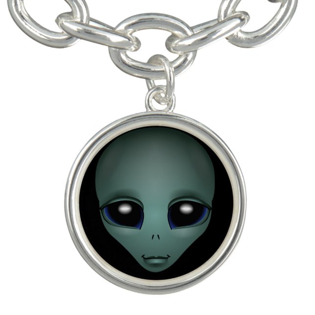 Alien Bracelet Cute Grey Alien Charm Bracelet Gift (Design)
