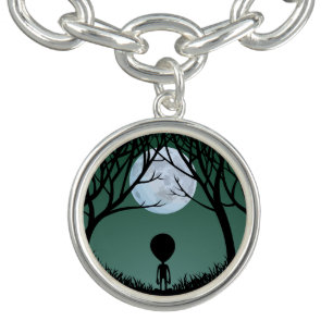 Alien Bracelet Cute Grey Alien Charm Bracelet Gift
