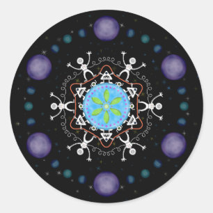 Alien Buddies Classic Round Sticker