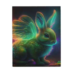 Alien Bunny Wood Wall Art