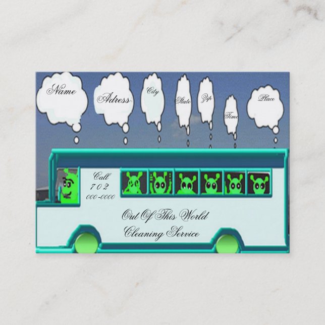Alien bus business card (Front)