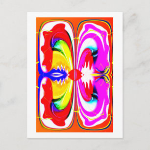 Alien butterfly art postcard