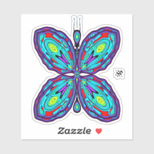 Alien butterfly (colorful pattern) v1 sticker