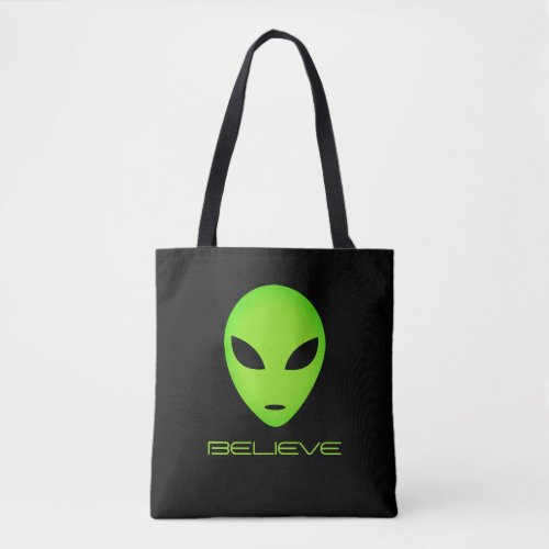 Alien cartoon tote bag