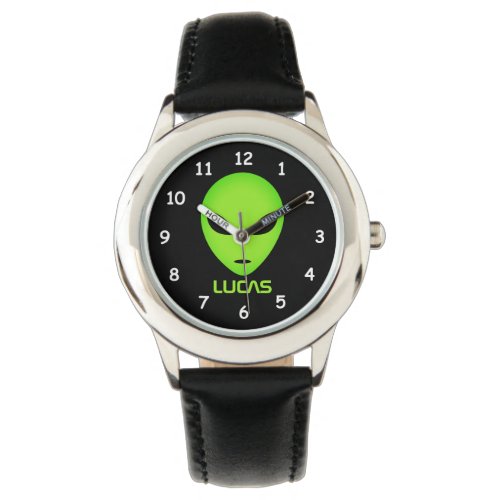 Alien cartoon watch personalized with kids name