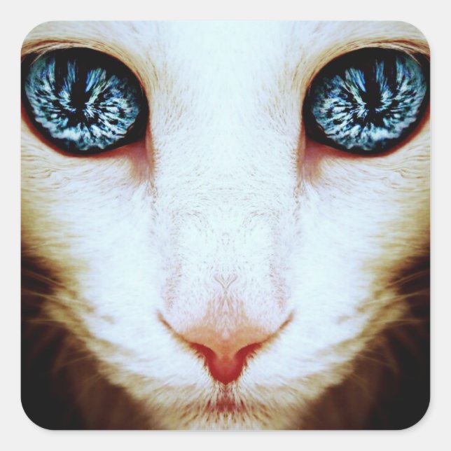 alien cat face - stickers (Front)