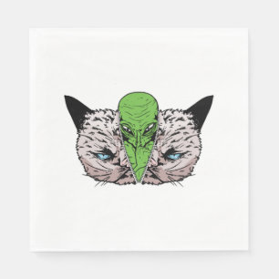 Alien Cat Kitten Extraterrestrials Conspiracy Napkins