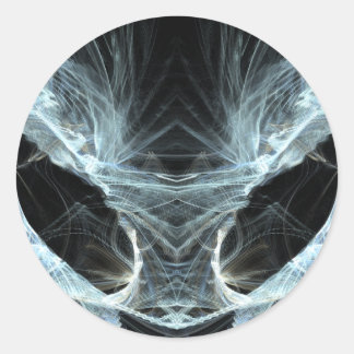 Alien Cat. Mystical Fantasy Art Fractal. Classic Round Sticker