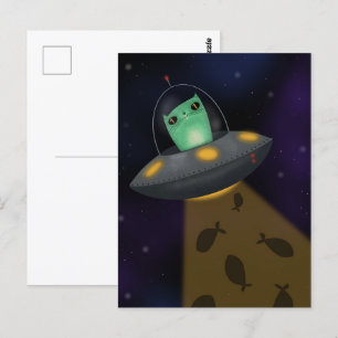 Alien Cat Postcard