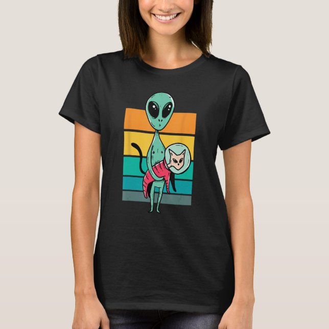 Alien Cat  Science Fiction Feline Cute Cat Toy T-Shirt (Front)