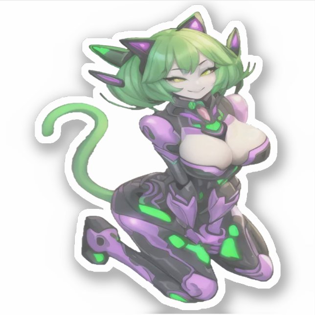 Alien Catgirl 1 Sticker (Front)