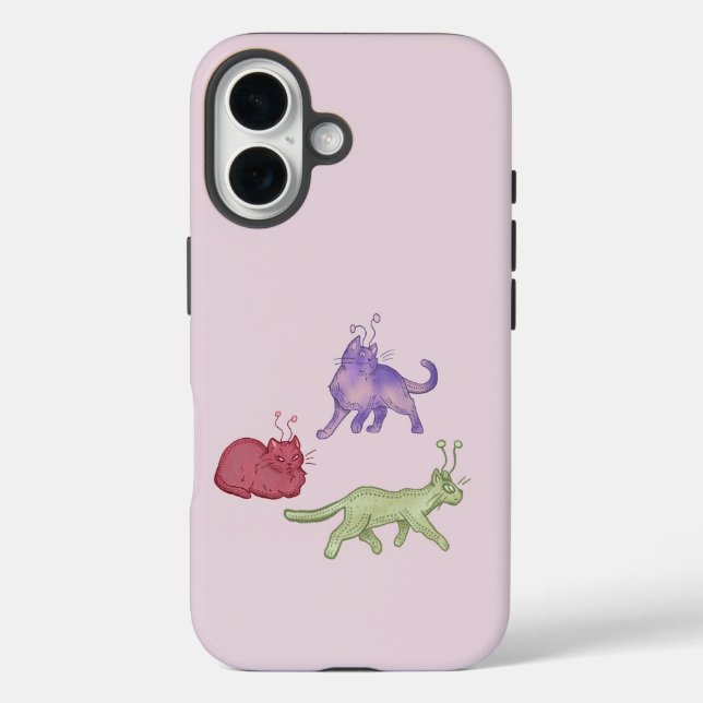 Alien Cats Whimsical Space Cat Funny Sci-Fi Case-Mate iPhone Case (Back)