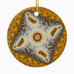 Alien Christmas Fractal Ceramic Ornament