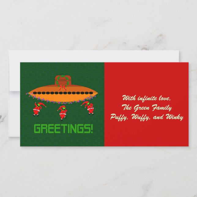 Alien Christmas Holiday Card (Front)