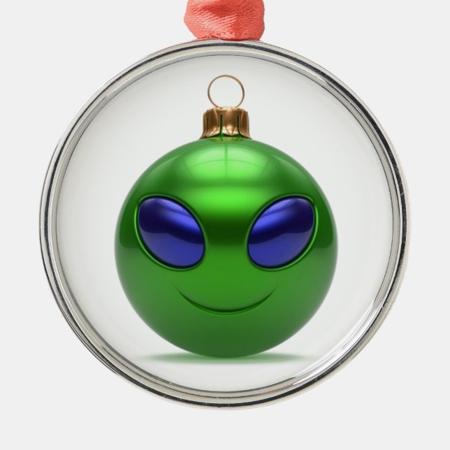 Alien Christmas Metal Ornament (Front)