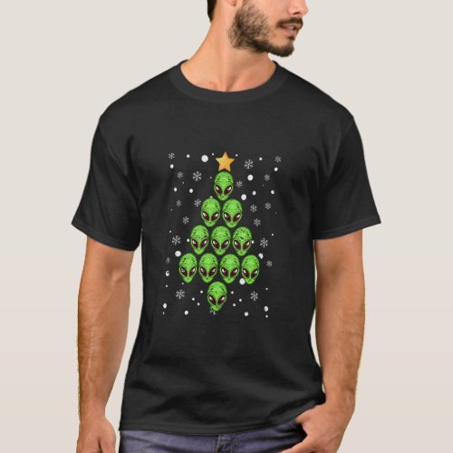 Alien Christmas Tree Xmas Pajamas PJs Space  Chris T_Shirt
