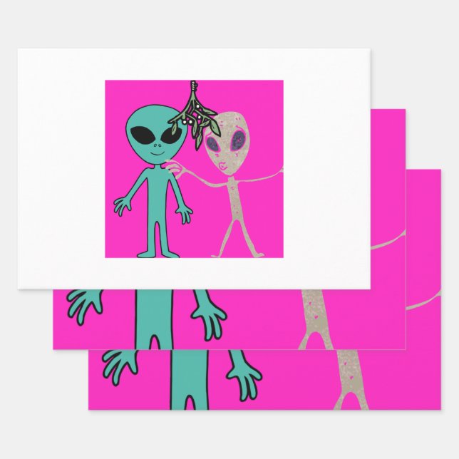 Alien Christmas Wrapping Paper (Set)