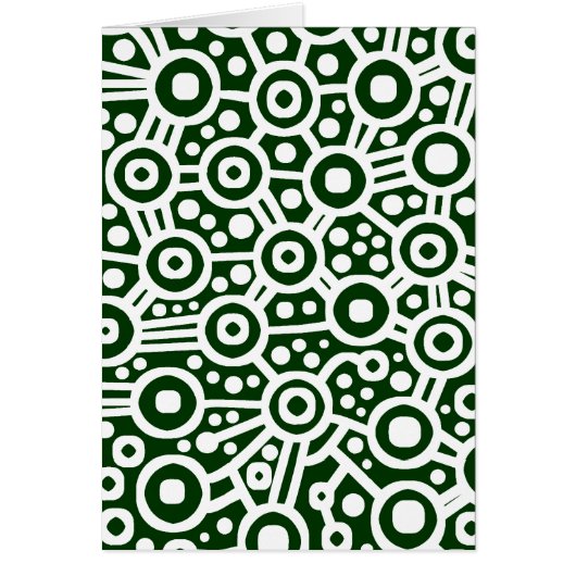 Alien Circuit Abstract - White on Dark Green (Front)