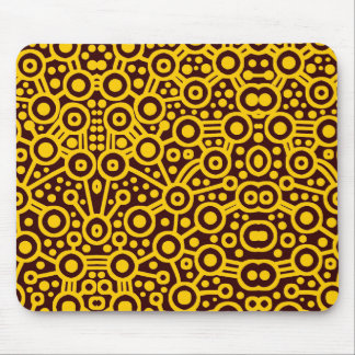 Alien Circuit II - Amber on Dark Brown Mouse Pad