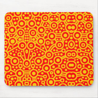 Alien Circuit II - Amber on Red Mouse Pad