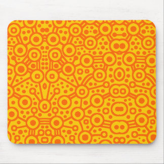 Alien Circuit II - Orange on Amber Mouse Pad