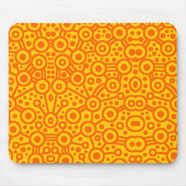 Alien Circuit II - Orange on Amber Mouse Pad (Front)