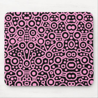 Alien Circuit II - Pink on Black Mouse Pad