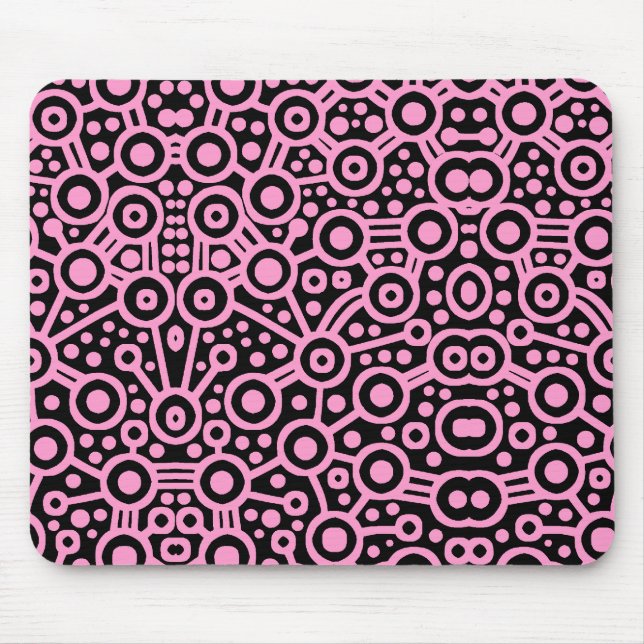 Alien Circuit II - Pink on Black Mouse Pad (Front)