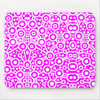 Alien Circuit II - White and Magenta Mouse Pad