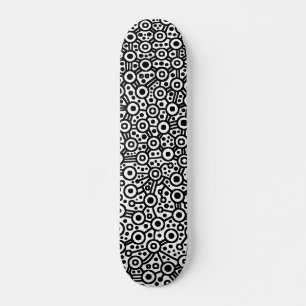 Alien Circuit III - Black on White Skateboard Deck