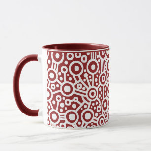 Alien Circuit - White on Maroon Mug
