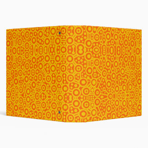Alien Circuits - Amber on Orange (1.5in) 3 Ring Binder