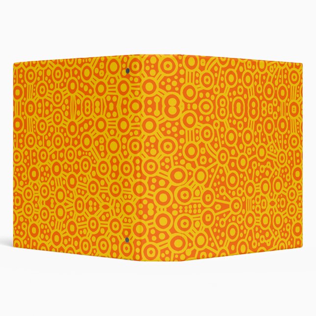 Alien Circuits - Amber on Orange (1.5in) 3 Ring Binder (Background)