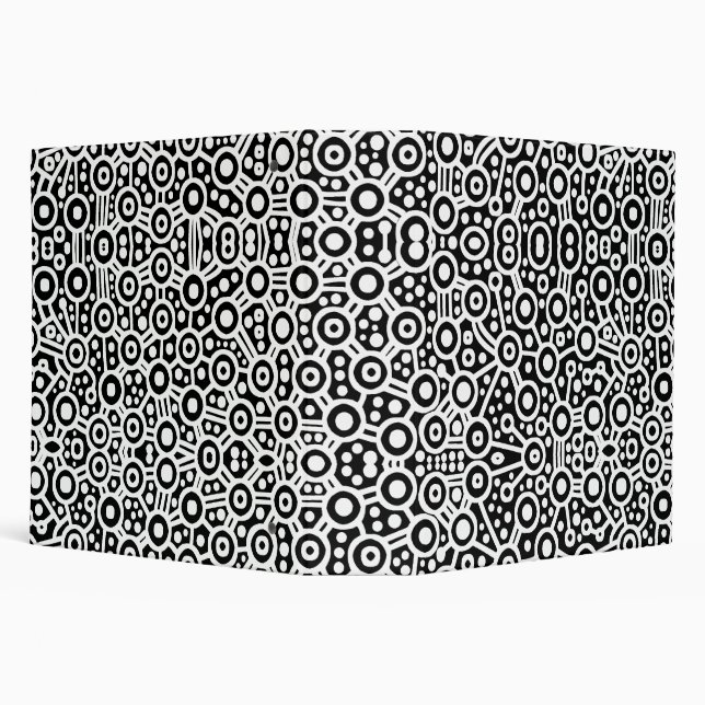Alien Circuits - White on Black (2.0in) 3 Ring Binder (Background)