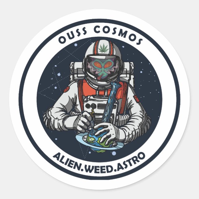 alien classic round sticker (Front)