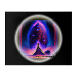 Alien Cocoon Hovers Above Pyramid Crowd Watches Acrylic Print