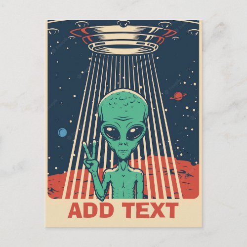 Alien comical edit text Postcard