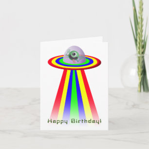 Alien Coming to Birthday Card