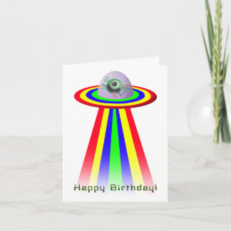 Alien Coming to Birthday Card