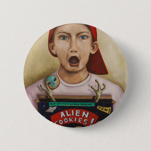Alien Cookies finished painting Pinback Button (Front)